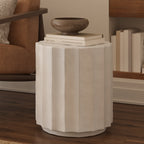 Table d'appoint moderne en béton couleur ivoire avec fabrication résistante aux intempéries