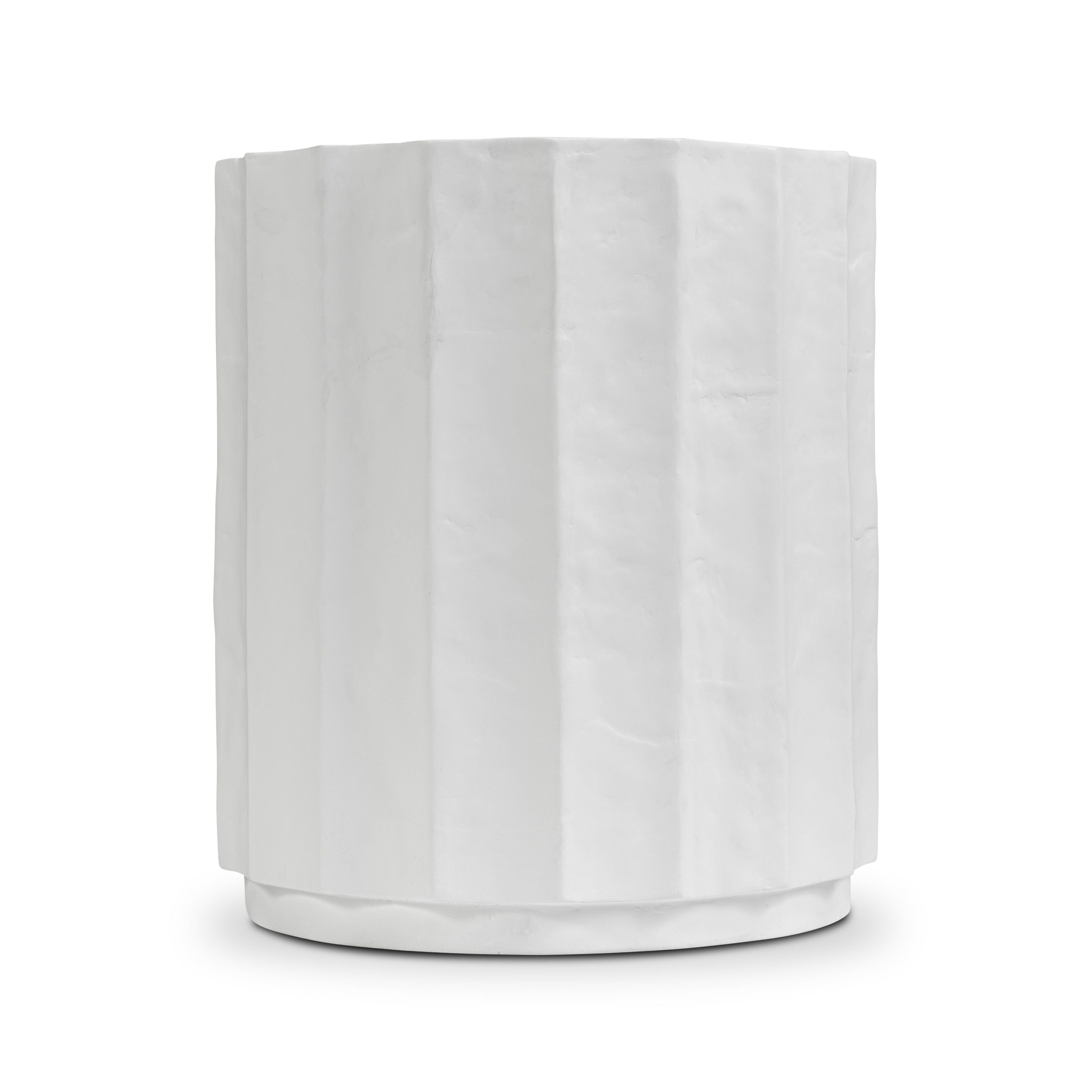 Modern Ivory Concrete Concrete Side Table with Weather-Resistant Build