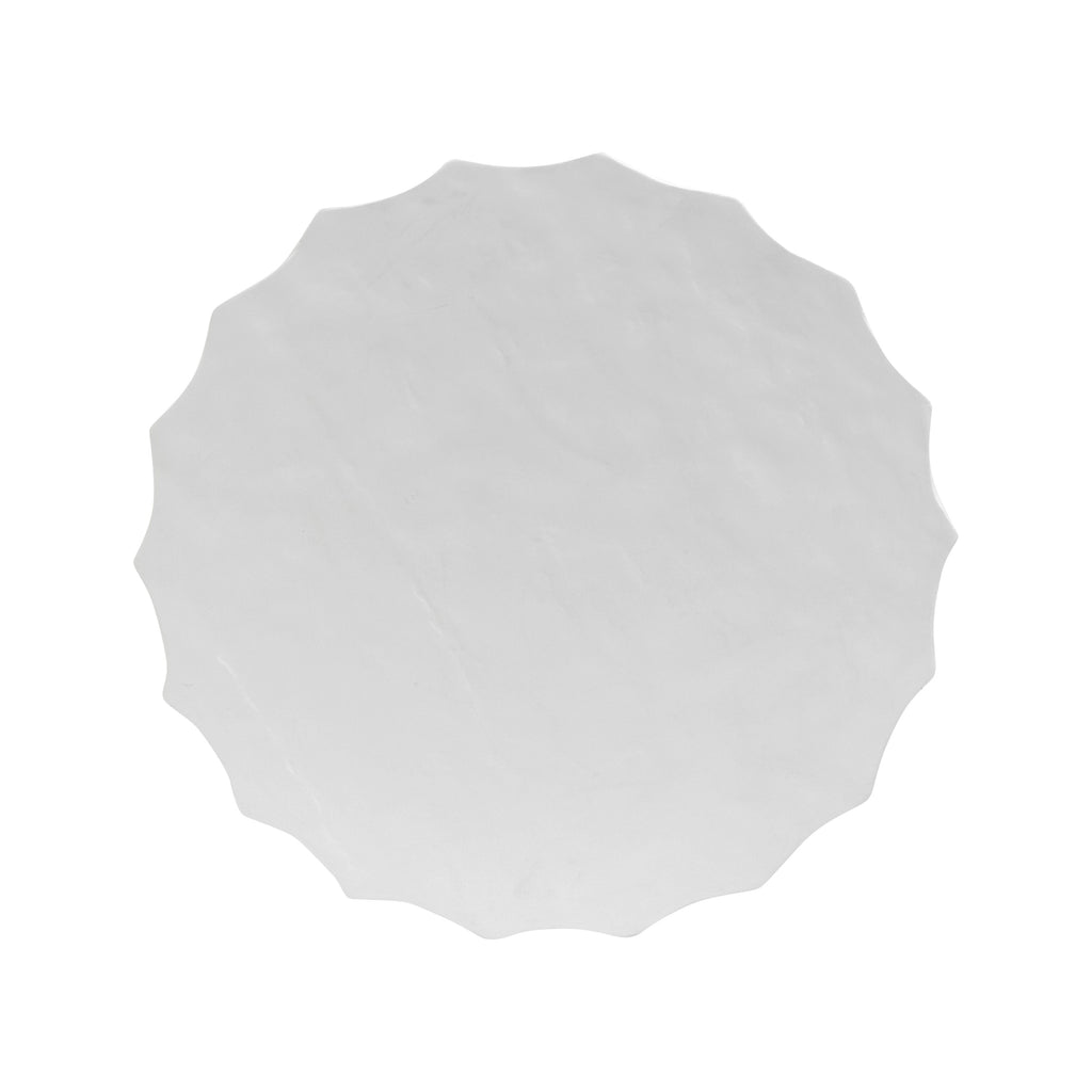 Modern Ivory Concrete Concrete Side Table with Weather-Resistant Build