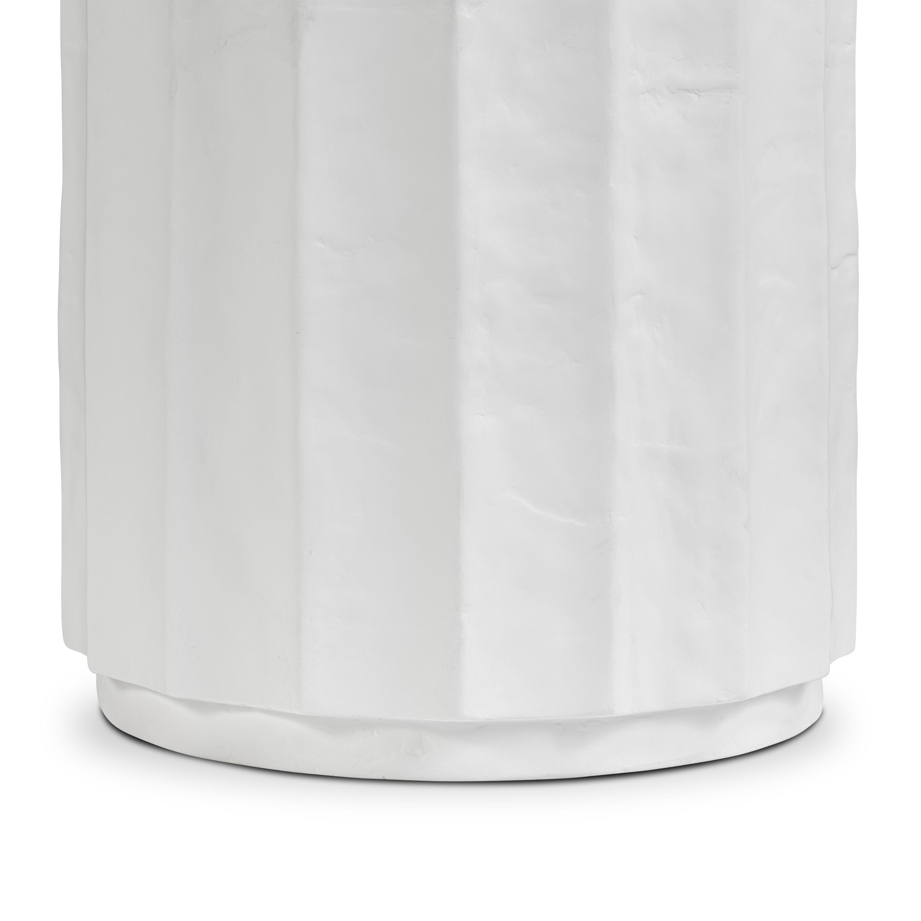 Modern Ivory Concrete Concrete Side Table with Weather-Resistant Build