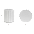 Table d'appoint moderne en béton couleur ivoire avec fabrication résistante aux intempéries