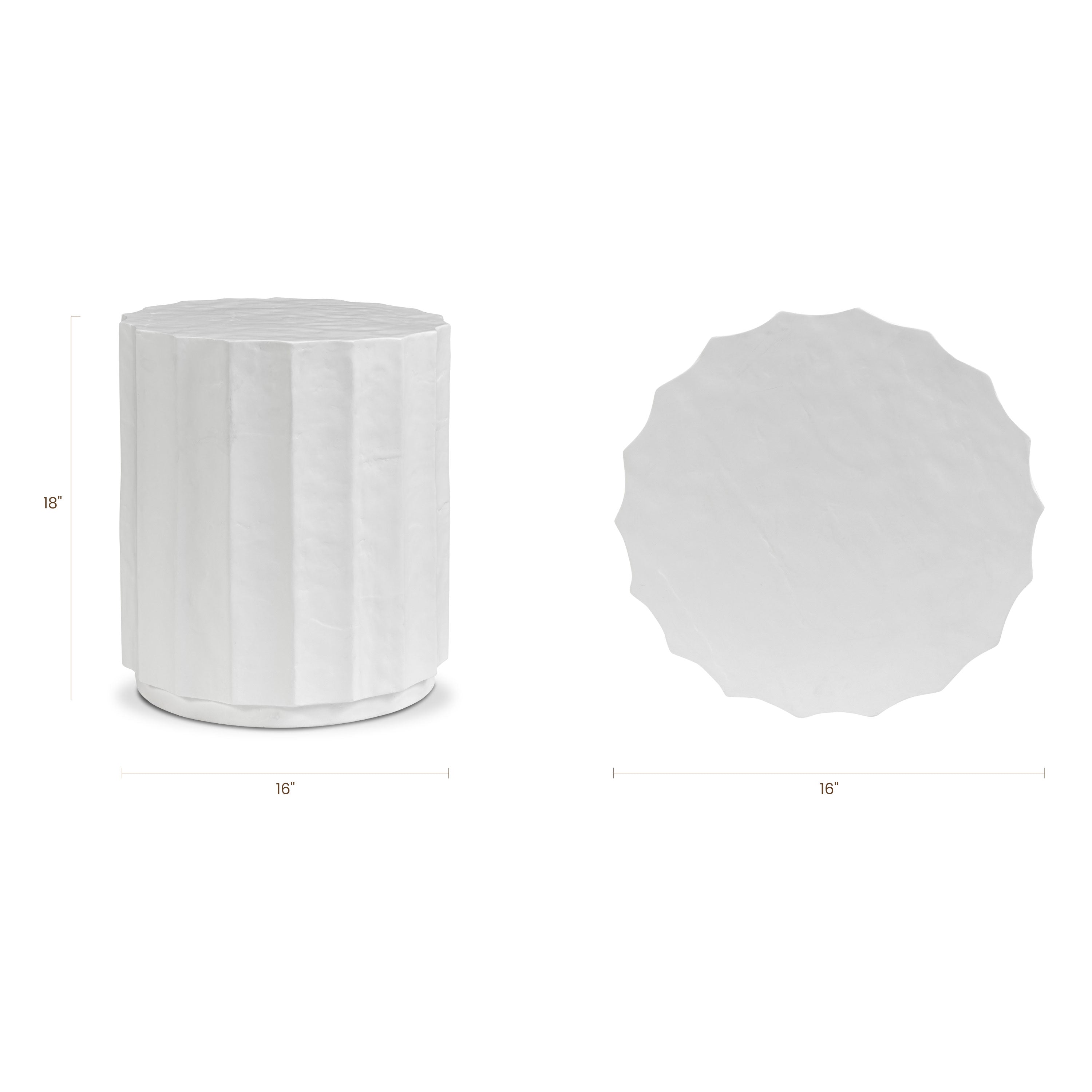 Modern Ivory Concrete Concrete Side Table with Weather-Resistant Build