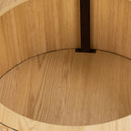 Table basse moderne en bois de chêne avec rangement pour salon