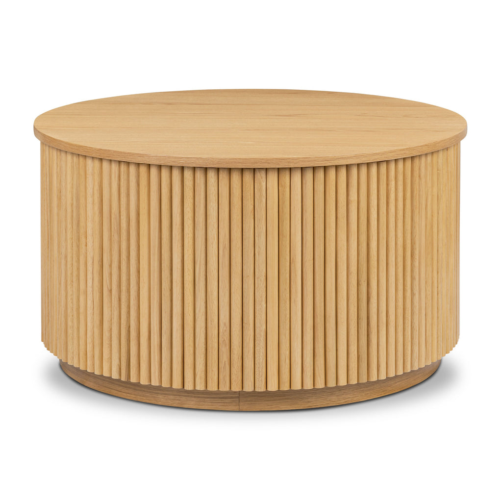 Modern Oak Oak Wood Coffee Table with Storage for Living Room