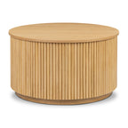 Table basse moderne en bois de chêne avec rangement pour salon