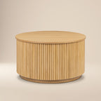 Table basse moderne en bois de chêne avec rangement pour salon