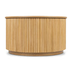 Table basse moderne en bois de chêne avec rangement pour salon