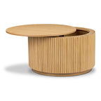 Table basse moderne en bois de chêne avec rangement pour salon