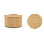Table basse moderne en bois de chêne avec rangement pour salon