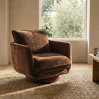Fauteuil lounge pivotant moderne Bronzer Brown avec base pivotante à 360°