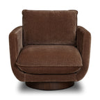 Fauteuil lounge pivotant moderne Bronzer Brown avec base pivotante à 360°