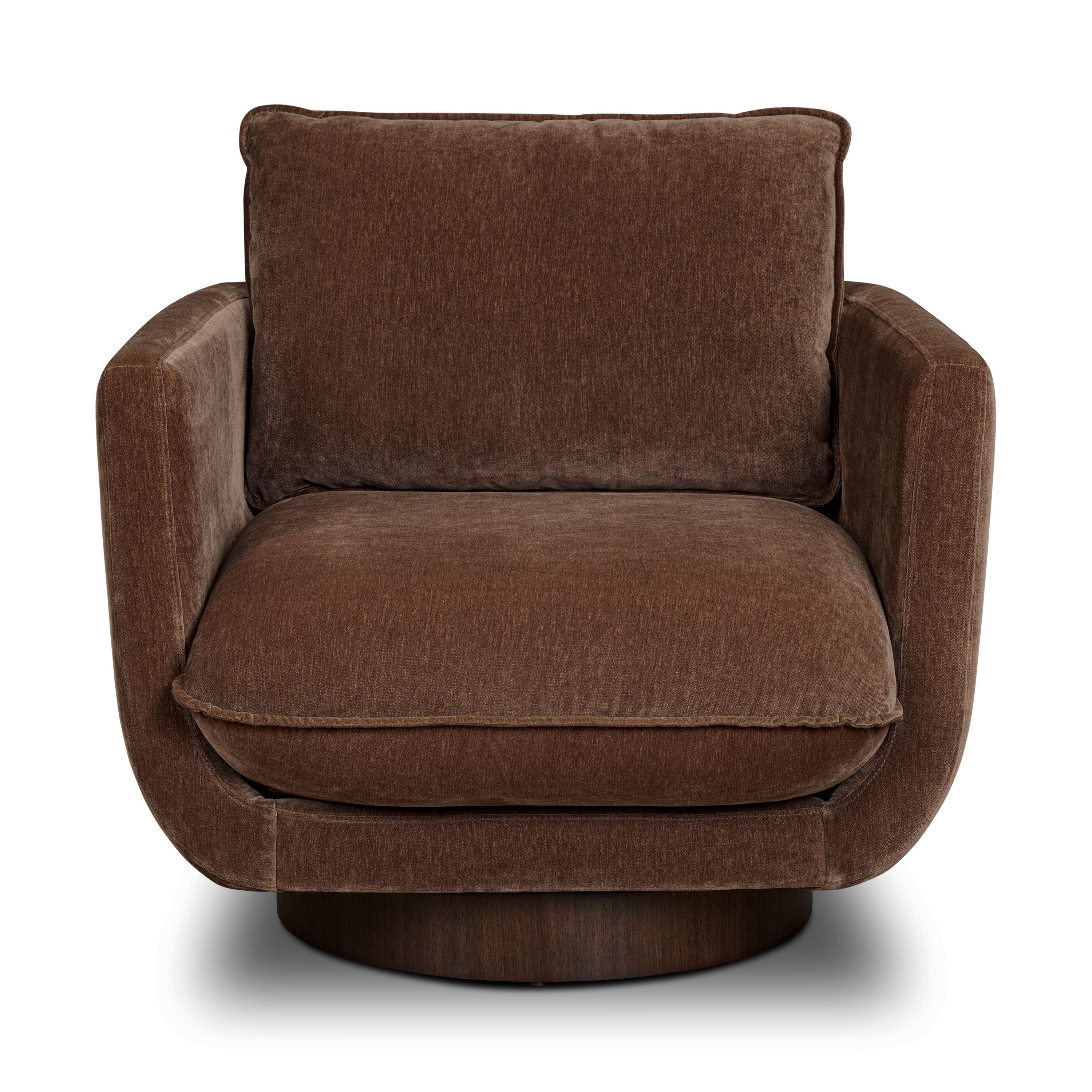 Modern Bronzer Brown Swivel Lounge Chair with 360° Swivel Base