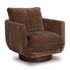 Fauteuil lounge pivotant moderne Bronzer Brown avec base pivotante à 360°