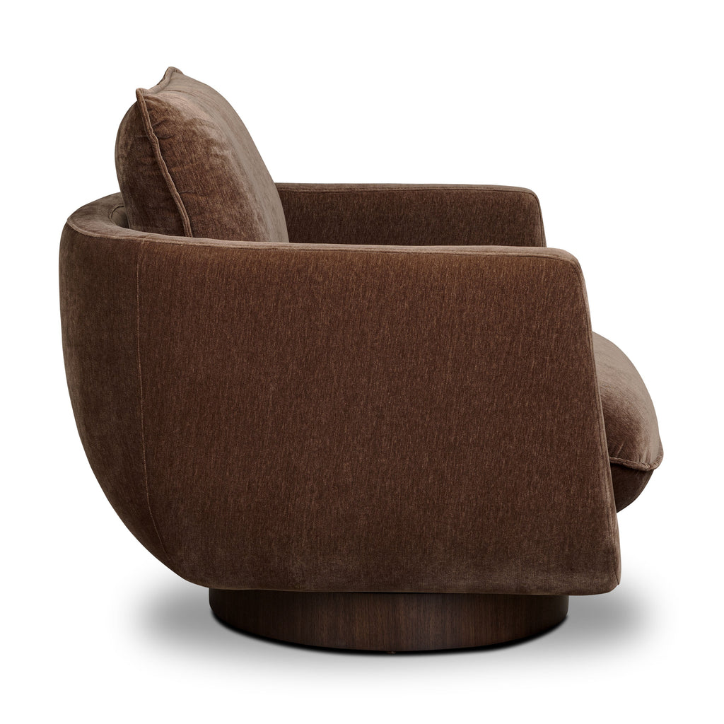 Modern Bronzer Brown Swivel Lounge Chair with 360° Swivel Base