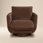 Fauteuil lounge pivotant moderne Bronzer Brown avec base pivotante à 360°
