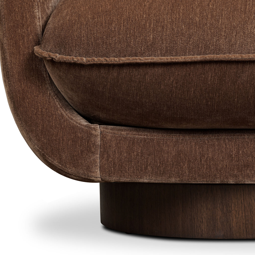 Modern Bronzer Brown Swivel Lounge Chair with 360° Swivel Base
