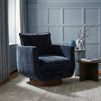 Fauteuil de salon pivotant Modern Mystic Blue avec base pivotante à 360°