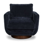 Fauteuil de salon pivotant Modern Mystic Blue avec base pivotante à 360°