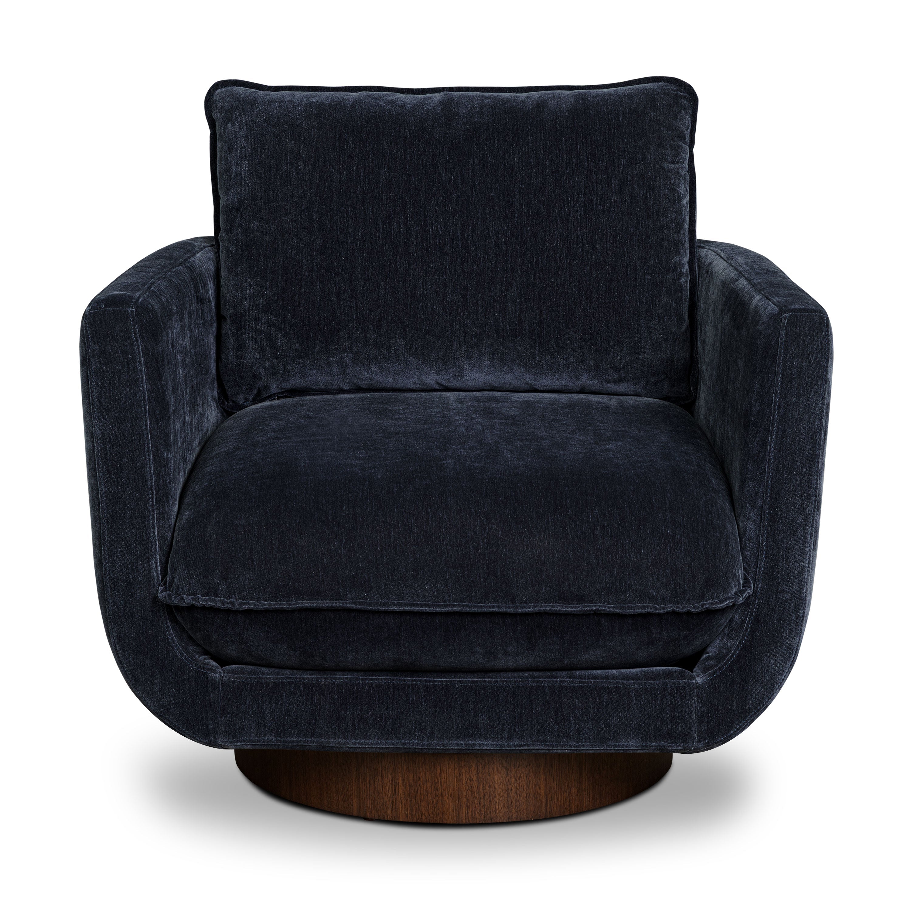 Modern Mystic Blue Swivel Lounge Chair with 360° Swivel Base