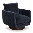Fauteuil de salon pivotant Modern Mystic Blue avec base pivotante à 360°