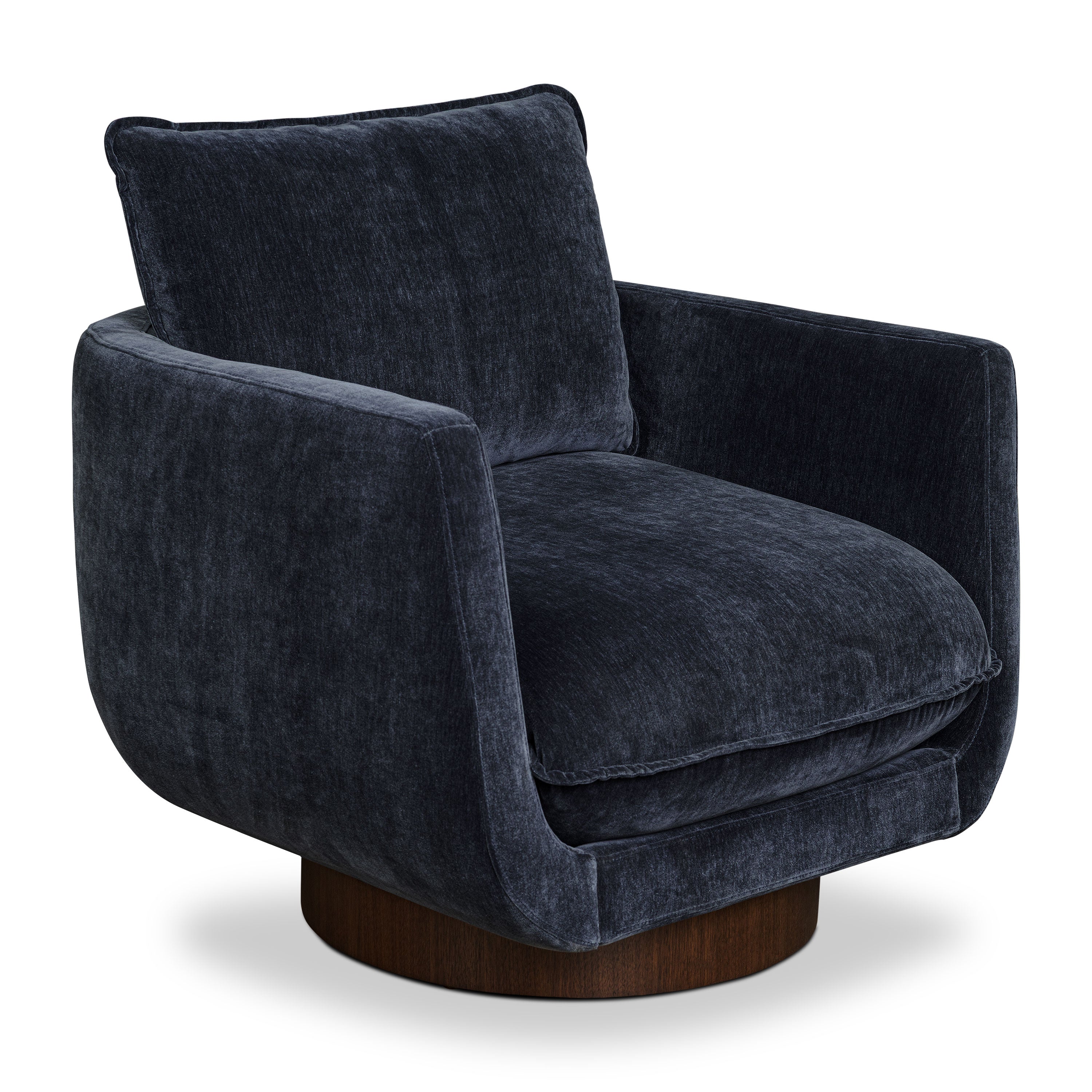 Modern Mystic Blue Swivel Lounge Chair with 360° Swivel Base