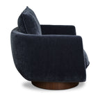 Fauteuil de salon pivotant Modern Mystic Blue avec base pivotante à 360°