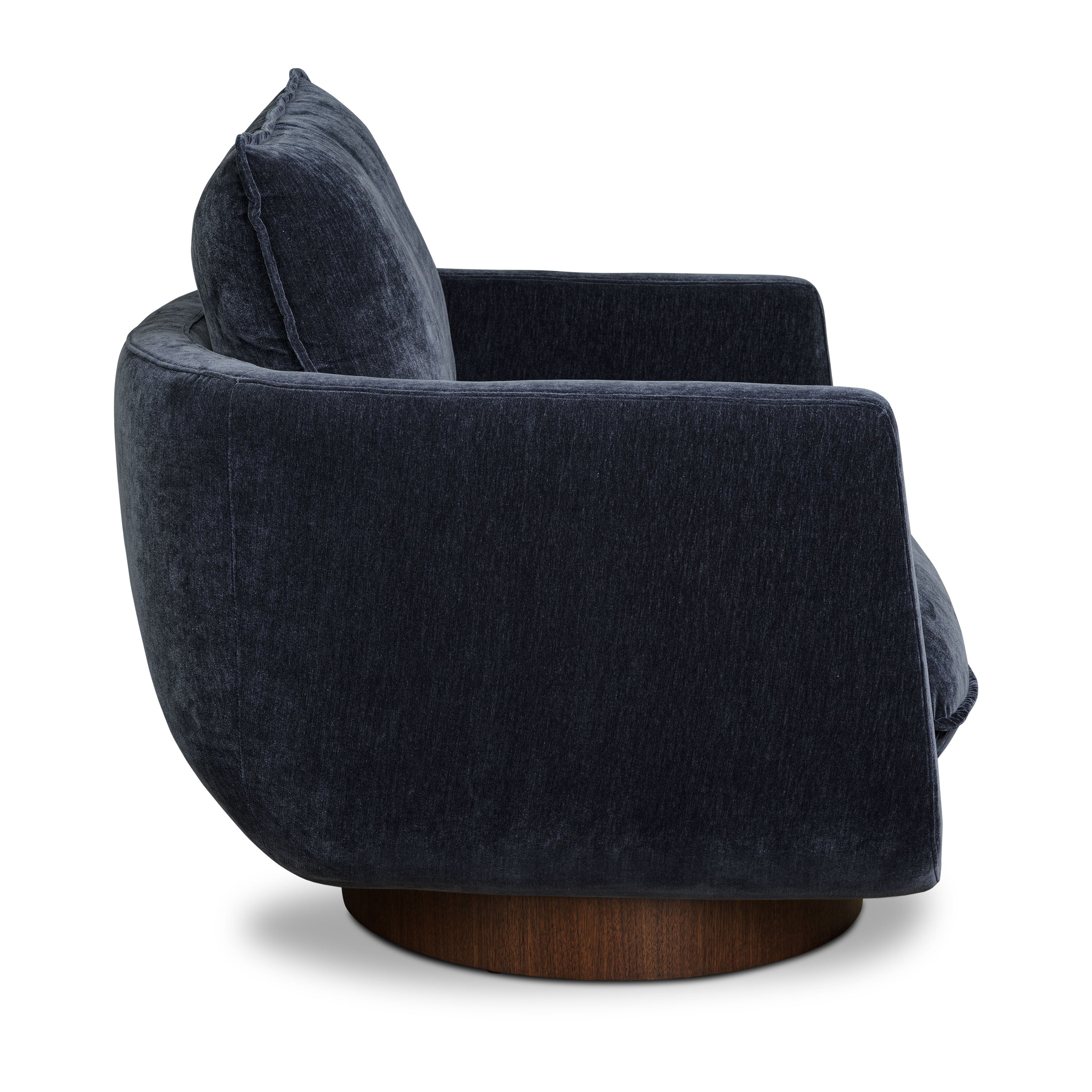 Modern Mystic Blue Swivel Lounge Chair with 360° Swivel Base