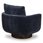 Fauteuil de salon pivotant Modern Mystic Blue avec base pivotante à 360°
