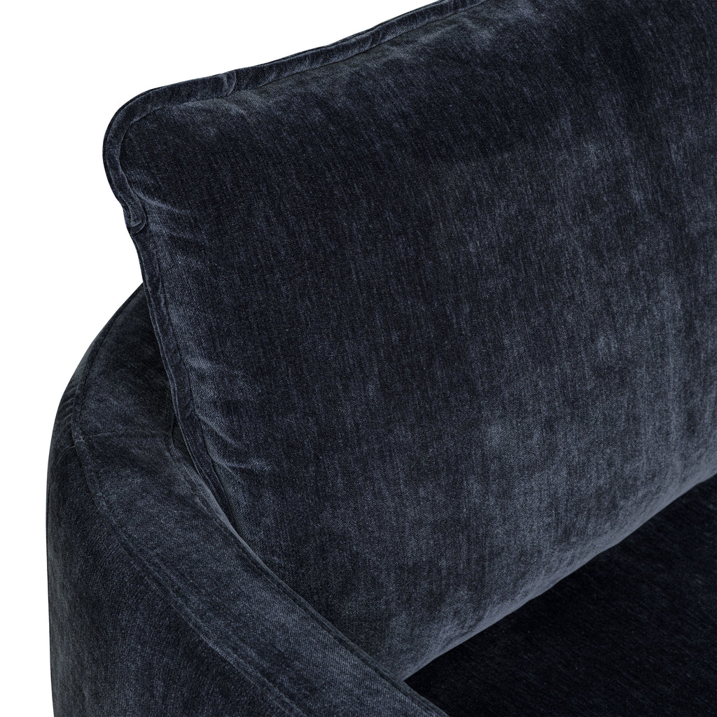 Modern Mystic Blue Swivel Lounge Chair with 360° Swivel Base