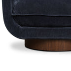 Fauteuil de salon pivotant Modern Mystic Blue avec base pivotante à 360°