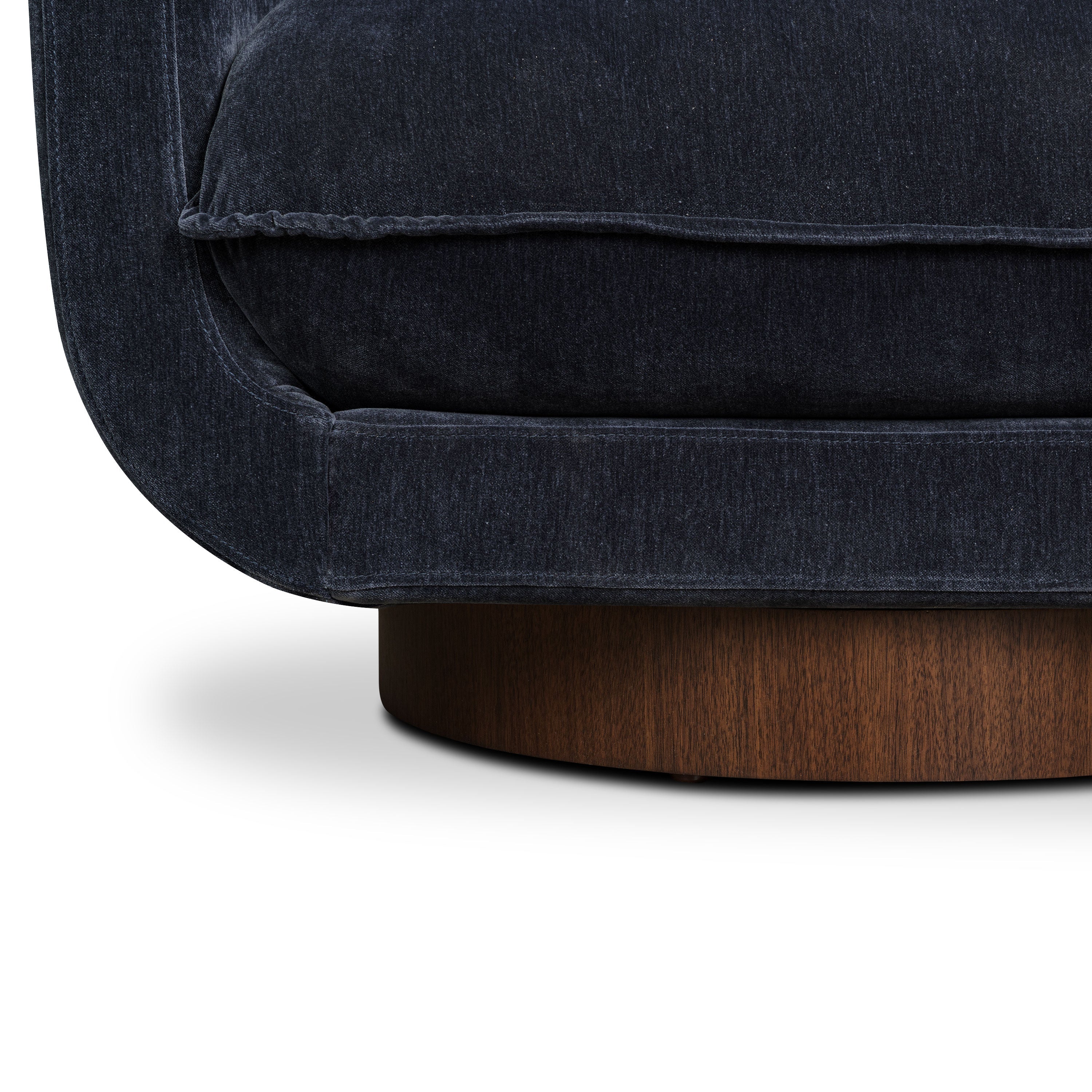Modern Mystic Blue Swivel Lounge Chair with 360° Swivel Base