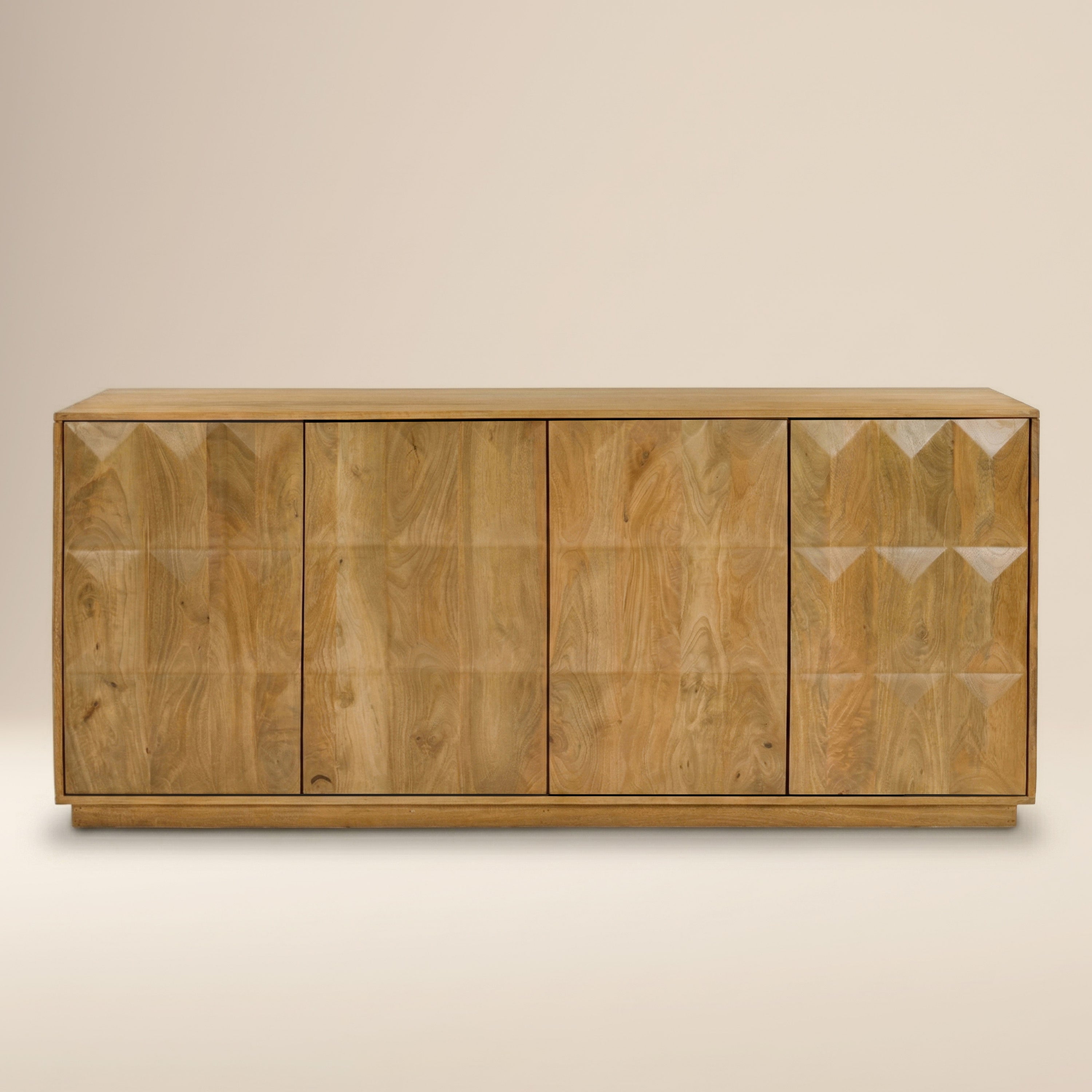 Modern Natural Sideboard with Kiln-Dried Wood Frame