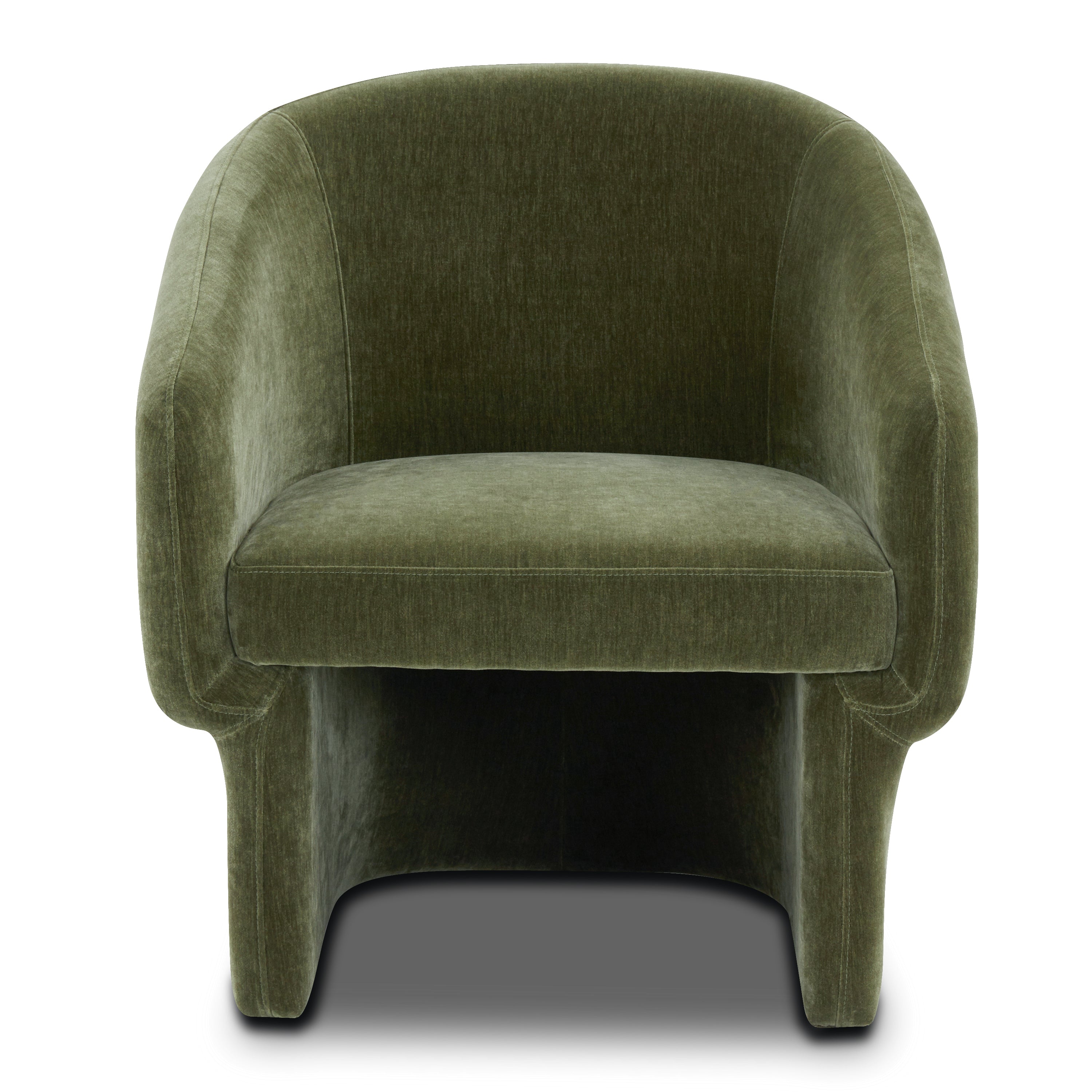 Modern Sagano Green Lounge Chair with Kiln-Dried Wood Frame