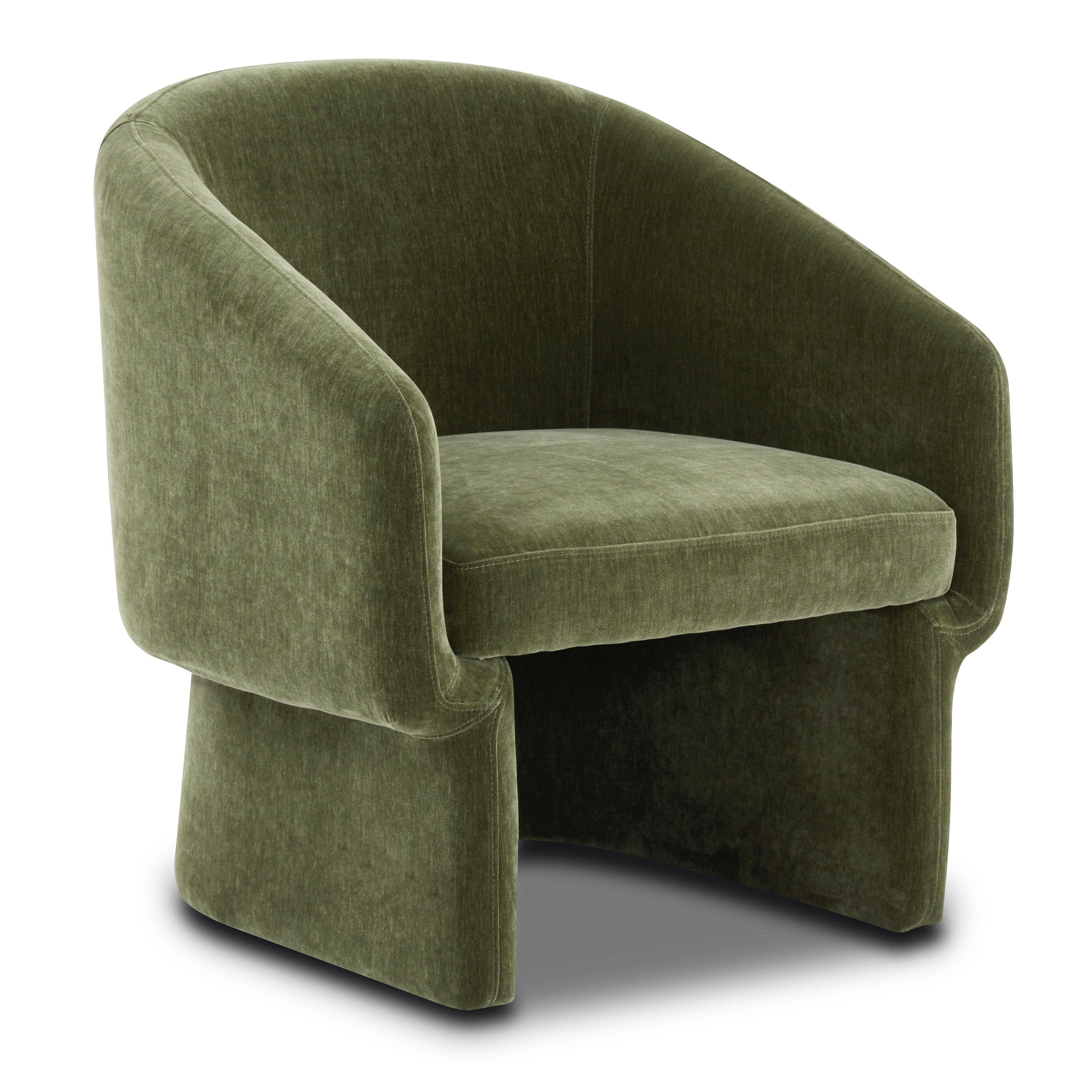 Modern Sagano Green Lounge Chair with Kiln-Dried Wood Frame
