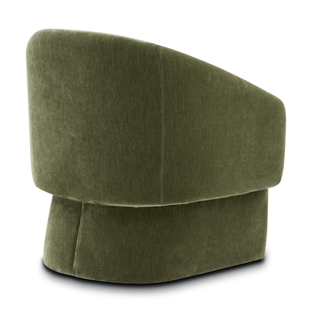 Modern Sagano Green Lounge Chair with Kiln-Dried Wood Frame