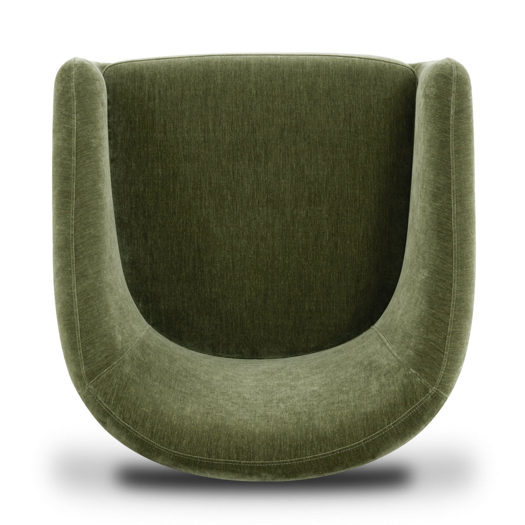 Modern Sagano Green Lounge Chair with Kiln-Dried Wood Frame