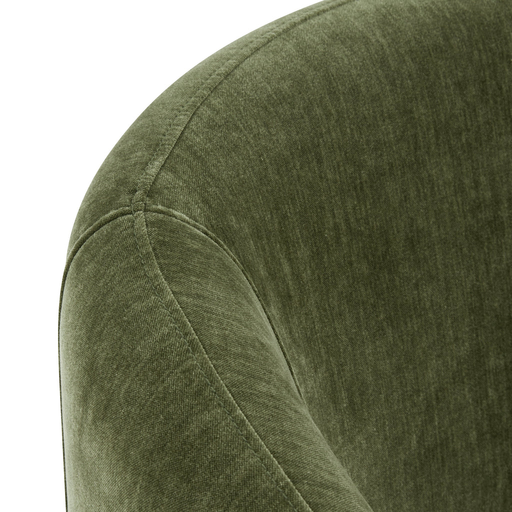 Modern Sagano Green Lounge Chair with Kiln-Dried Wood Frame