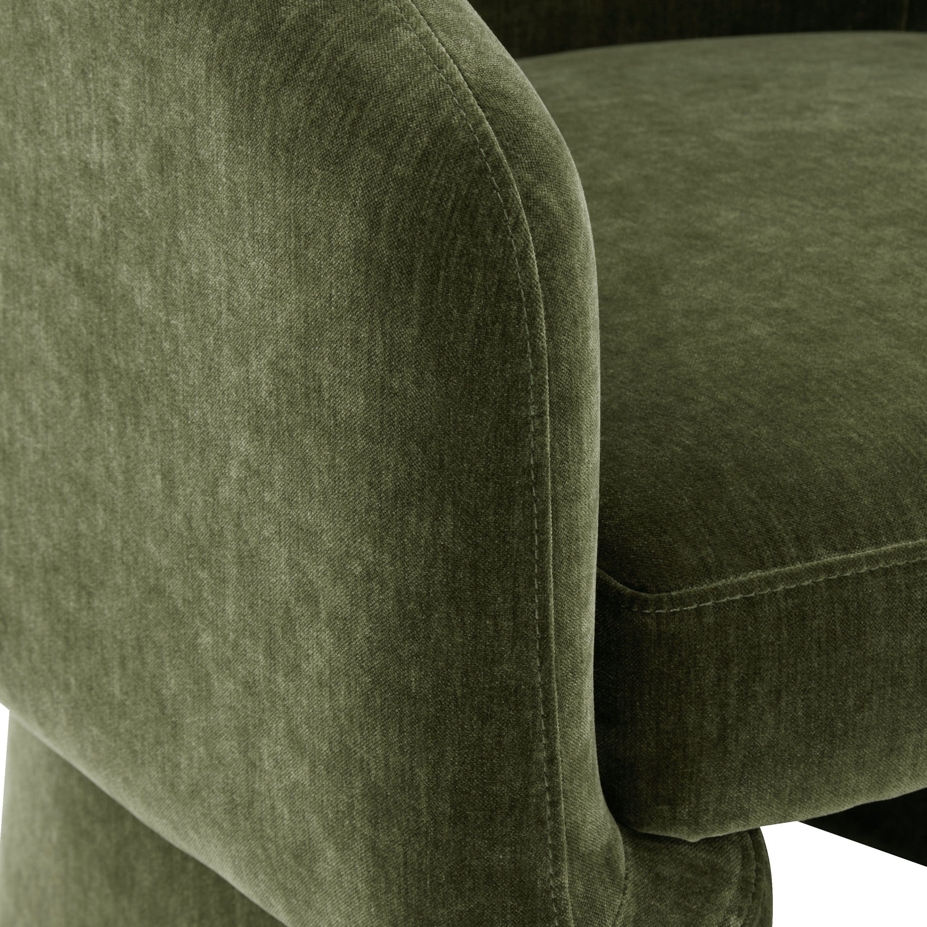 Modern Sagano Green Lounge Chair with Kiln-Dried Wood Frame