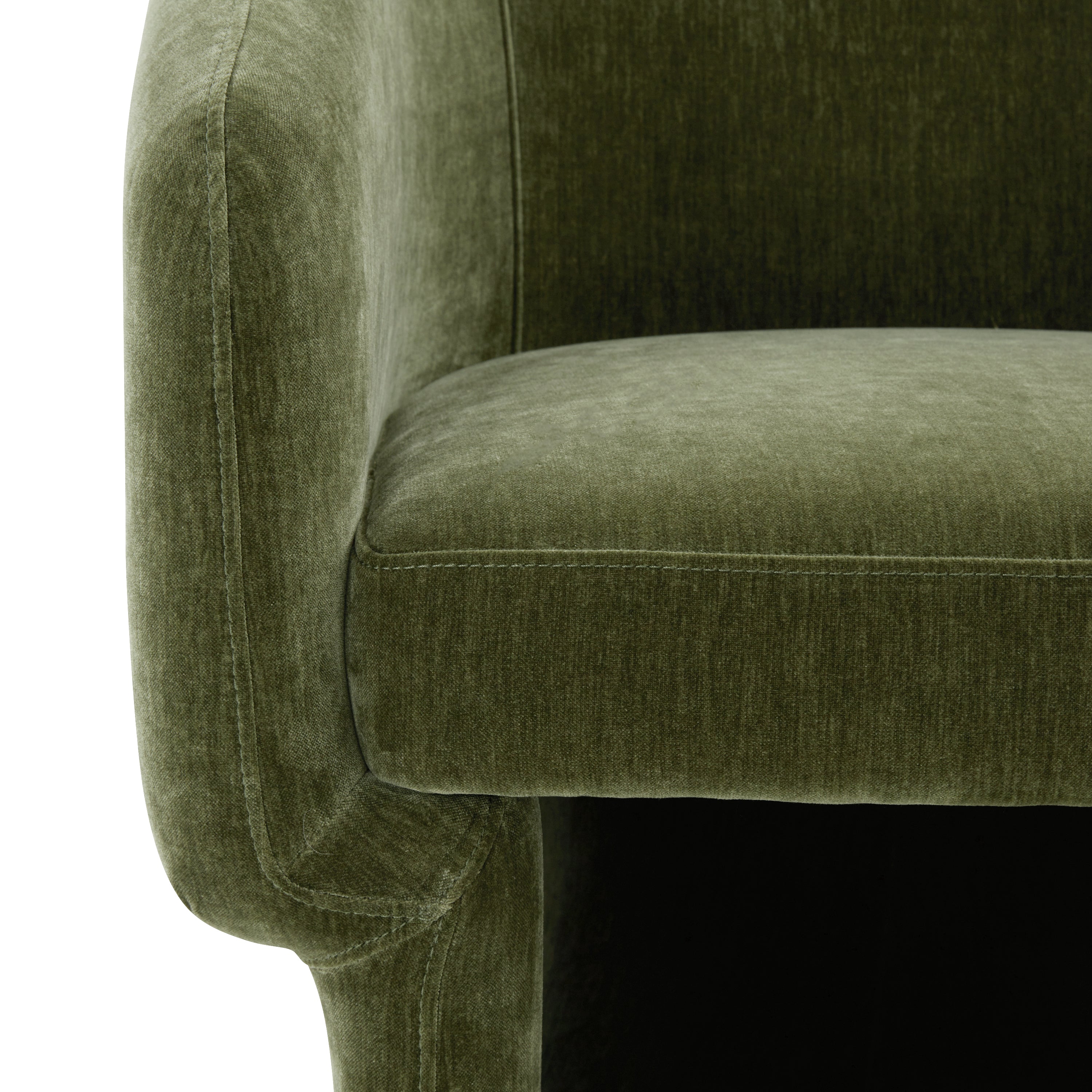 Modern Sagano Green Lounge Chair with Kiln-Dried Wood Frame