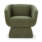 Fauteuil moderne vert mousse avec cadre en bois séché au four