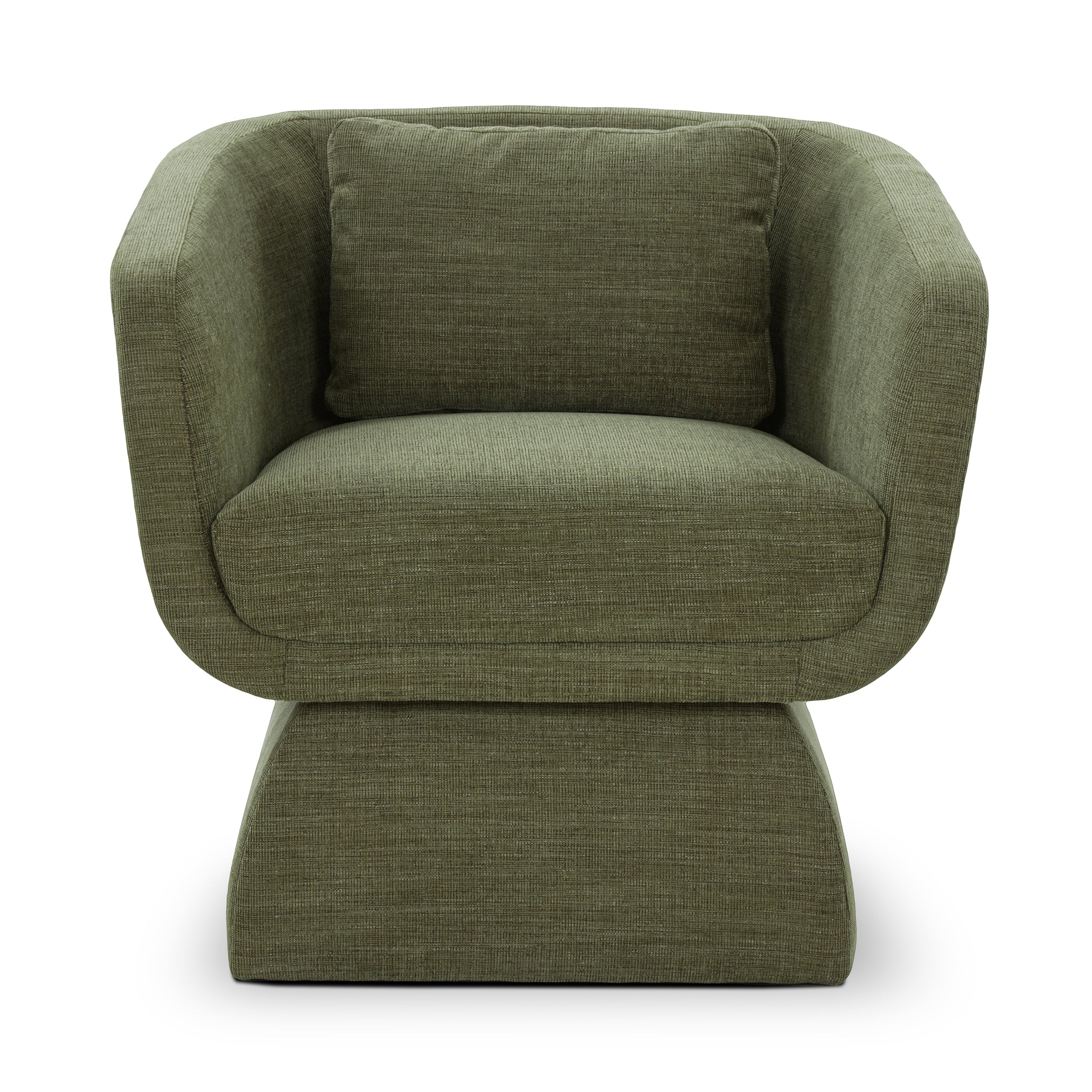 Modern Moss Green Lounge Chair with Kiln-Dried Wood Frame