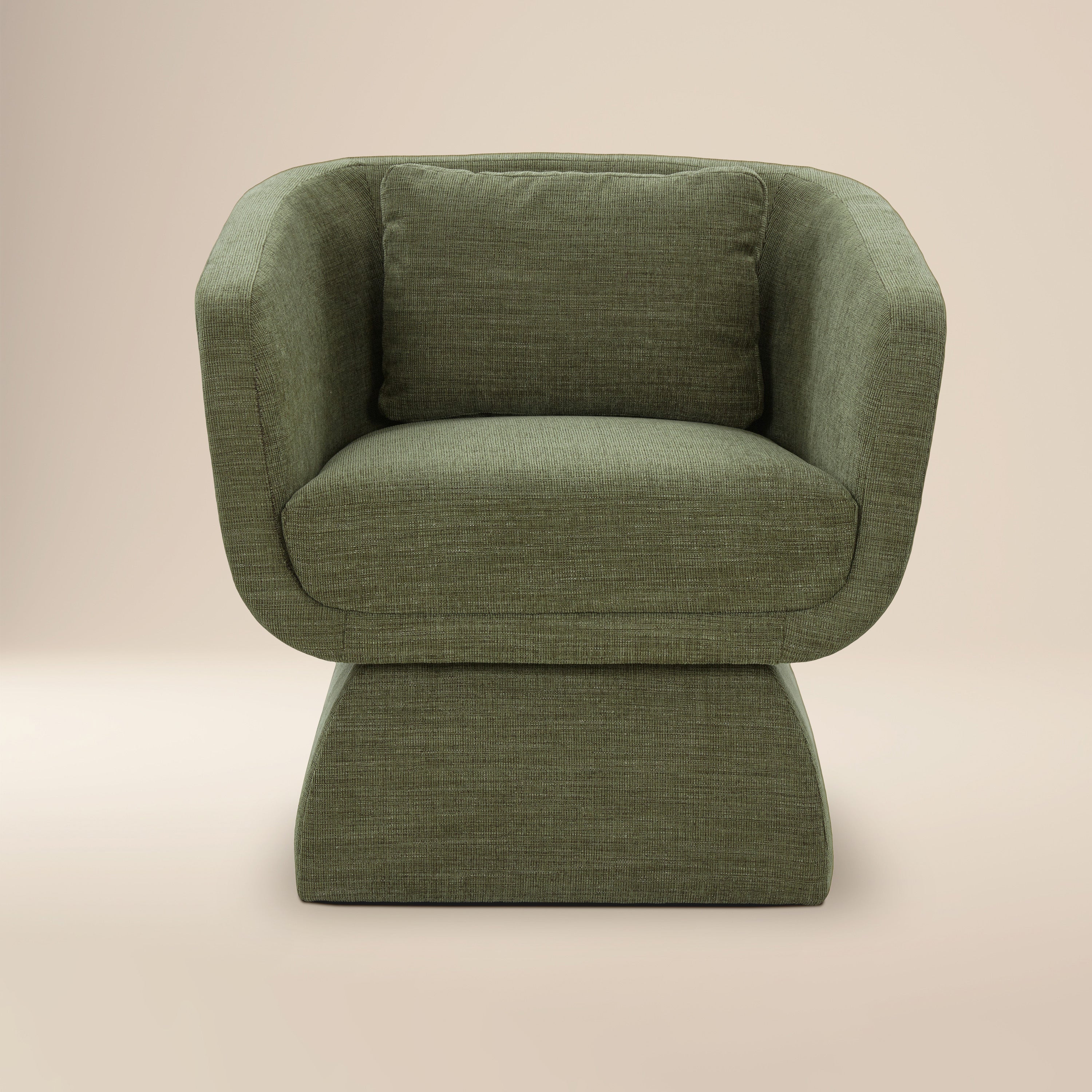 Modern Moss Green Lounge Chair with Kiln-Dried Wood Frame