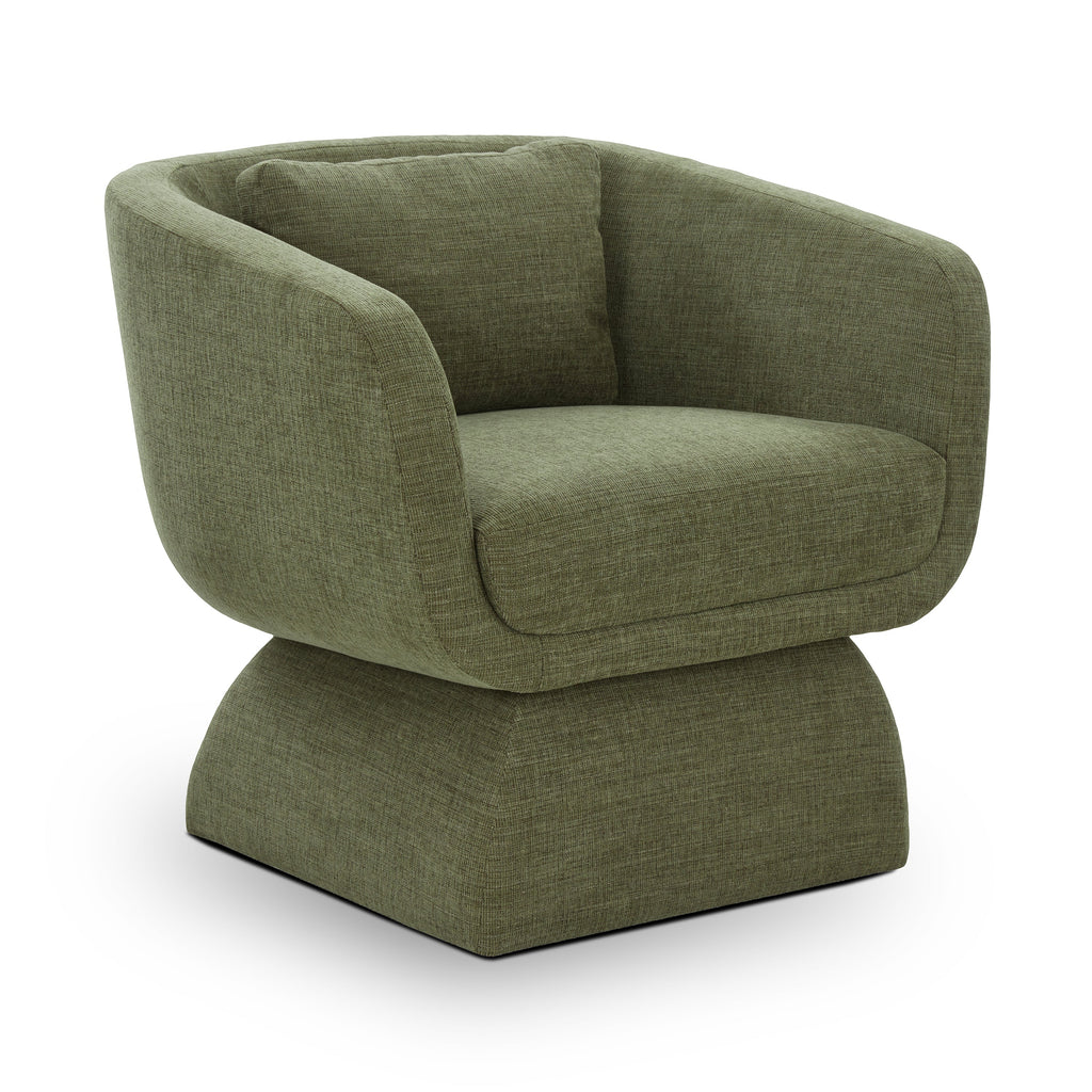 Modern Moss Green Lounge Chair with Kiln-Dried Wood Frame