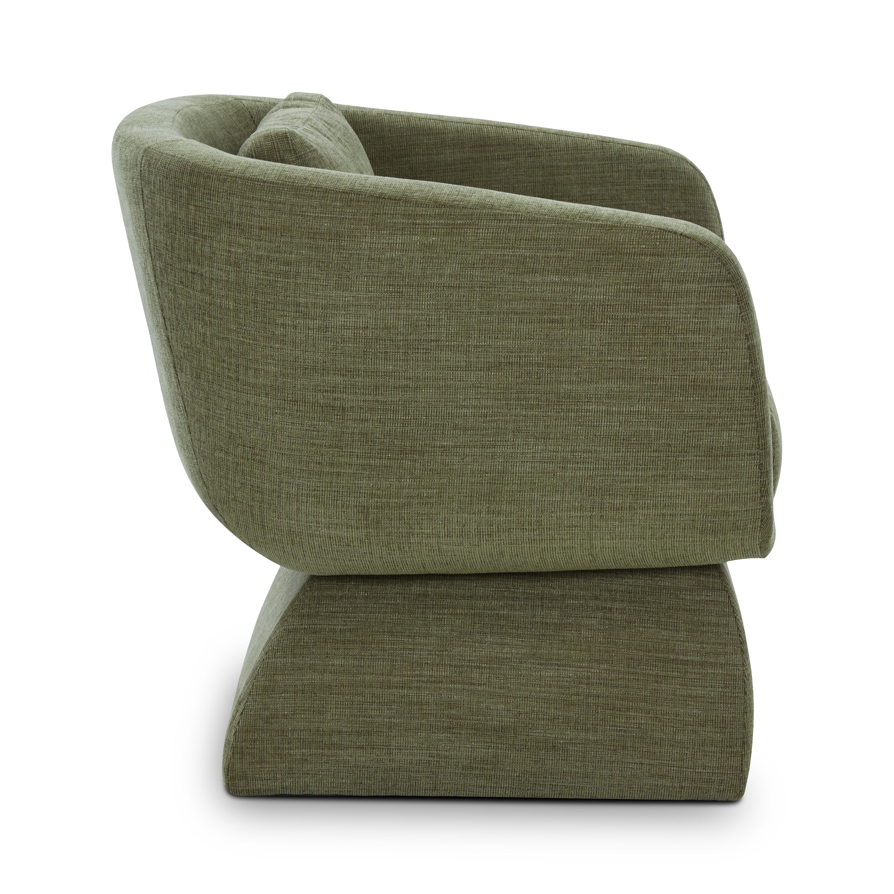 Modern Moss Green Lounge Chair with Kiln-Dried Wood Frame
