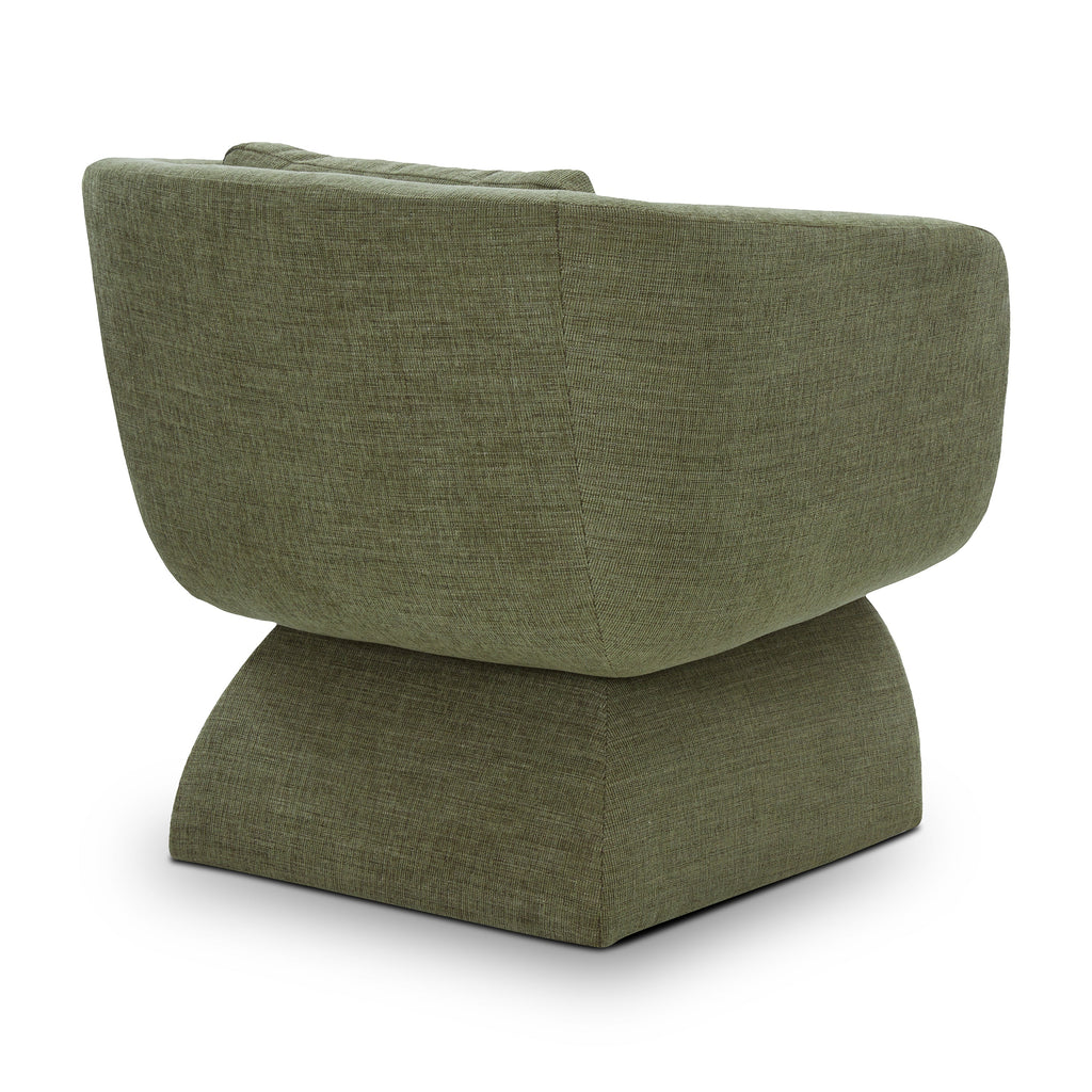 Modern Moss Green Lounge Chair with Kiln-Dried Wood Frame