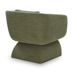 Fauteuil moderne vert mousse avec cadre en bois séché au four