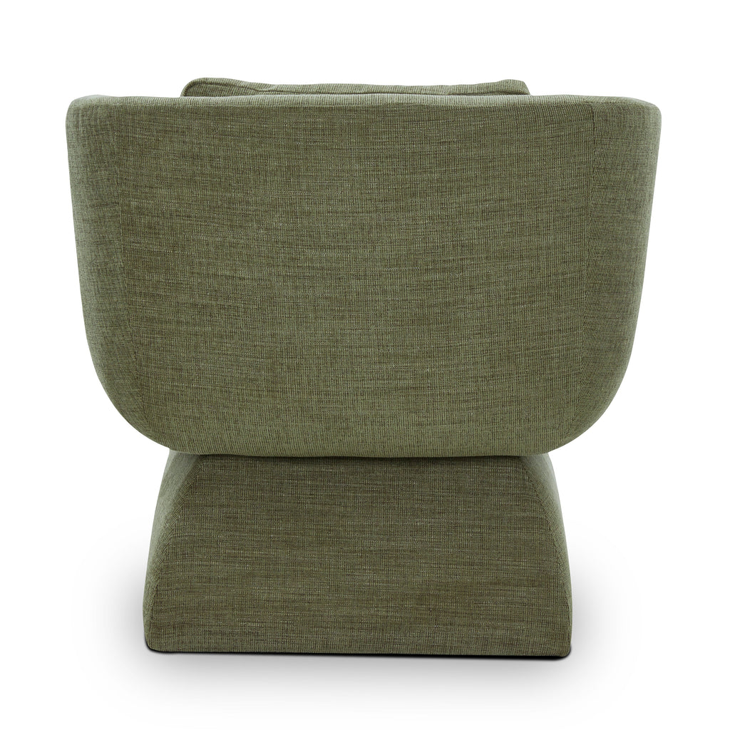 Modern Moss Green Lounge Chair with Kiln-Dried Wood Frame