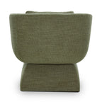 Fauteuil moderne vert mousse avec cadre en bois séché au four