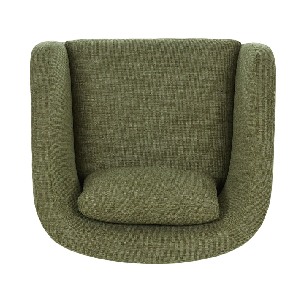 Modern Moss Green Lounge Chair with Kiln-Dried Wood Frame