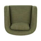 Fauteuil moderne vert mousse avec cadre en bois séché au four